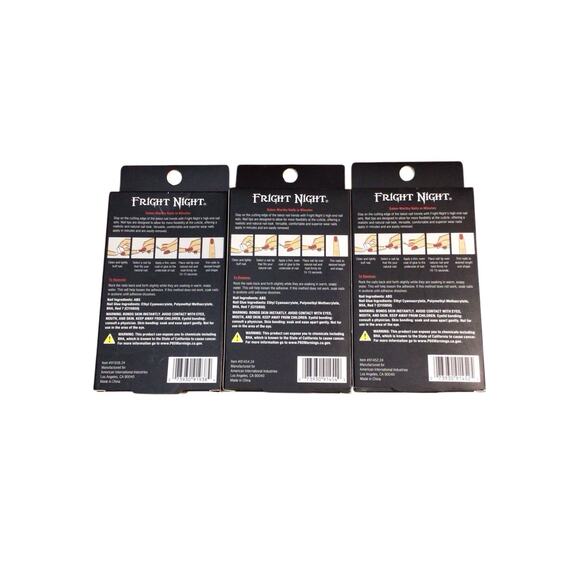 Fright Night By Ardell Halloween Vamp Nails Lot Of 3 Blood Red Vixen Black Widow - Picture 3 of 5